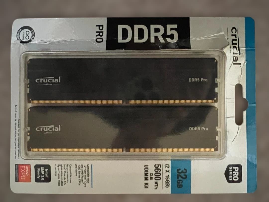 プ*ン様 crucial DDR5 Pro 32GB (2x16GB)
