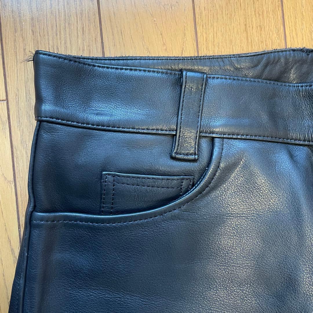 【Jkon 】B's Leather 牛革パンツ　革パン　XL ブラック