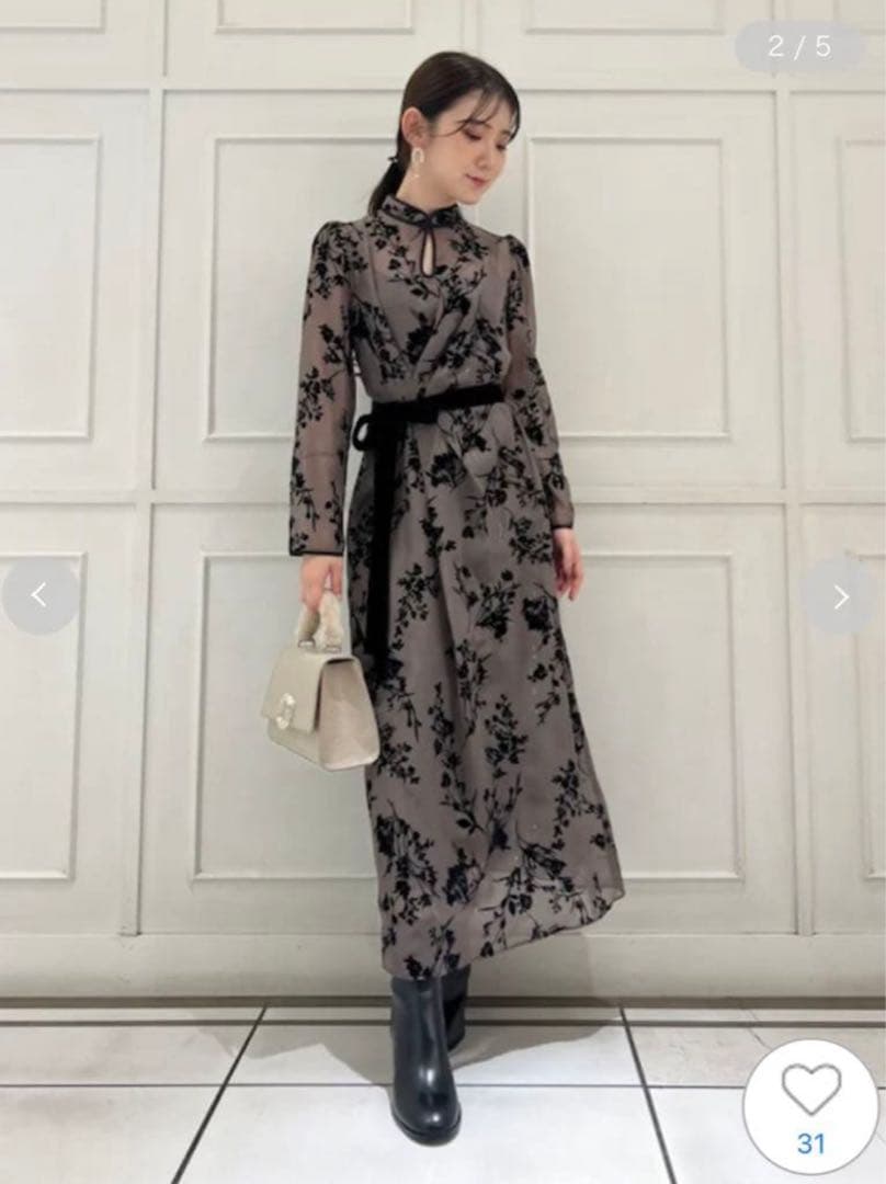 SNIDEL フロッキーシアーワンピース