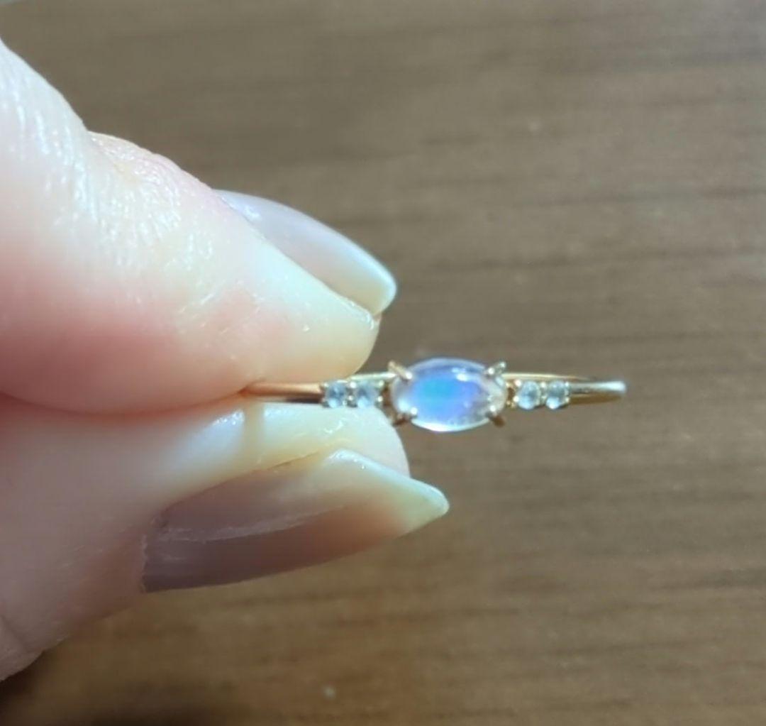 ete　K10YGムーンストーンリング