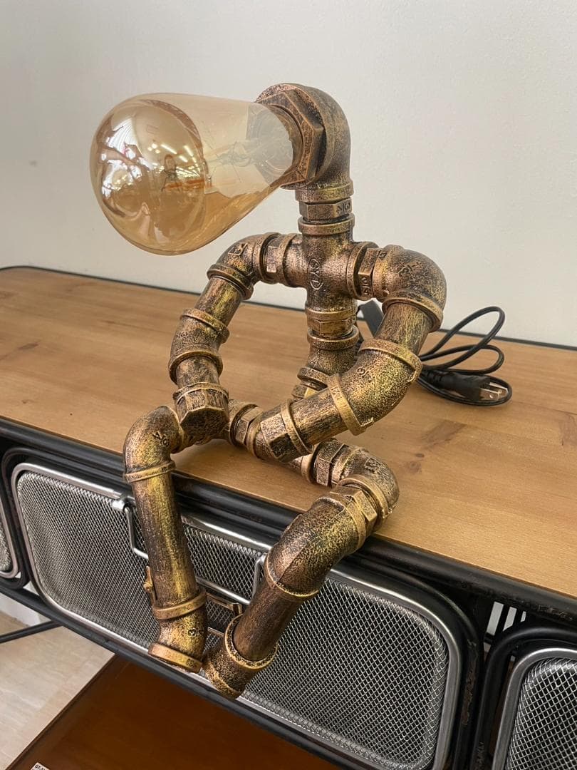 デスクライト テーブルライト 照明 電球付き LED E26サイズ ガス管