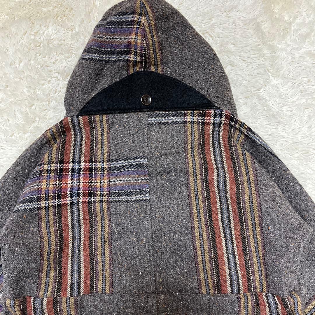 希少　キャピタル　KAPITAL　ウール二重織BIGチェック リングコート