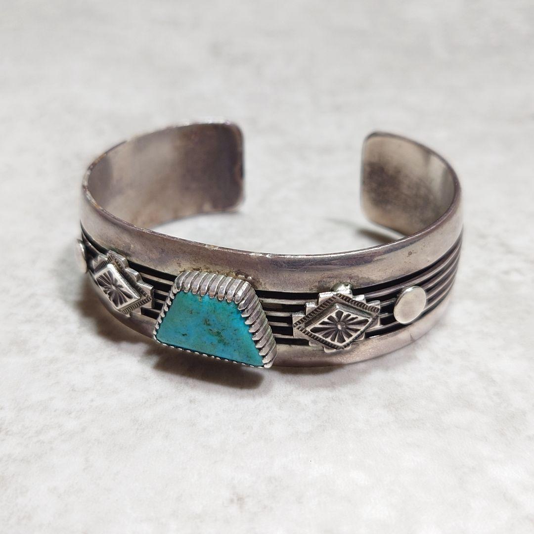 NAVAJO ナバホ Ray King ターコイズバングル SILVER925