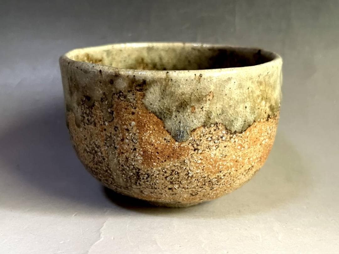 茶碗■古い伊賀焼 涙痕茶わん お茶道具 ぐい呑み酒器 古美術 時代物 骨董品■