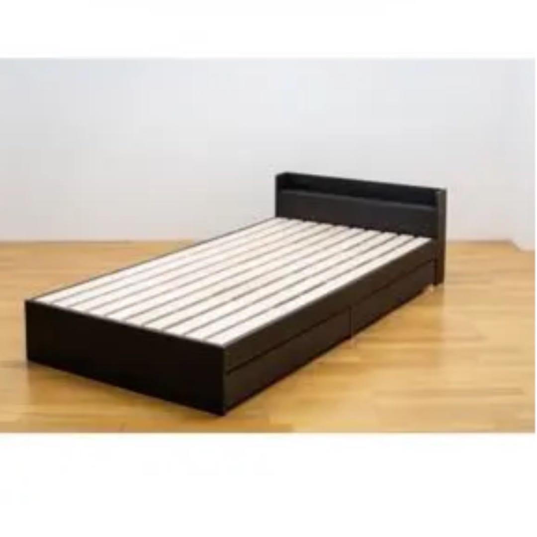 【送料無料】Alta　コンセント＆引き出し付きシングルベッド