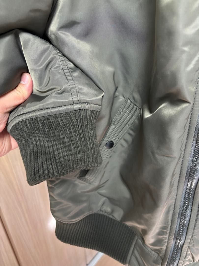 ALPHA INDUSTRIES フーデットリブジャケットカーキ　SIZE:XL