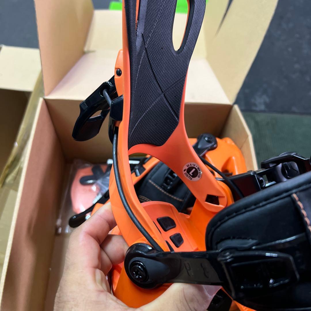 オレンジ スノーボード ビンディング Lサイズ