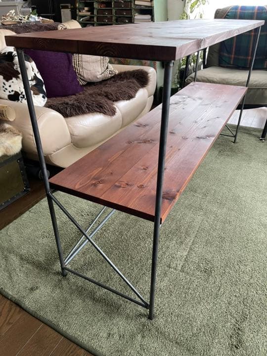 アイアン家具　カウンターシェルフ  デスク　棚　家具　オーダーメイド　男前　無骨