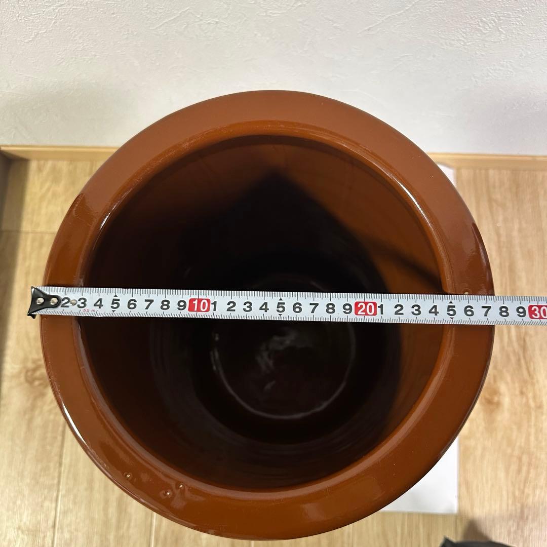 常滑焼/味噌蓋付かめ8号？日本製/梅干/味噌/漬物 漬物容器　大