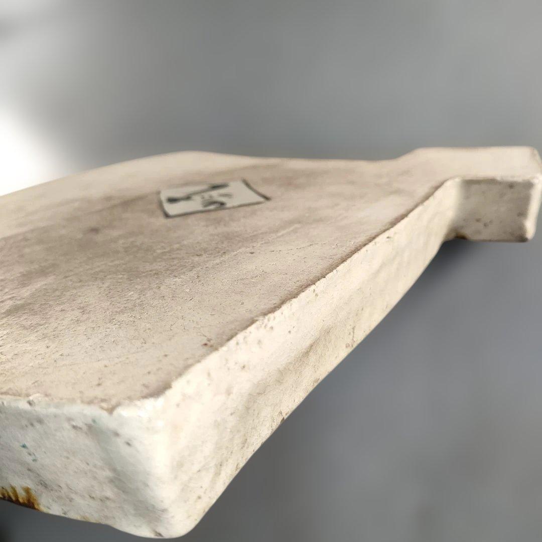 A1348-5/尾形乾山/扇形花画大皿/飾大皿/尺皿/絵皿/盛皿/床飾/額皿/