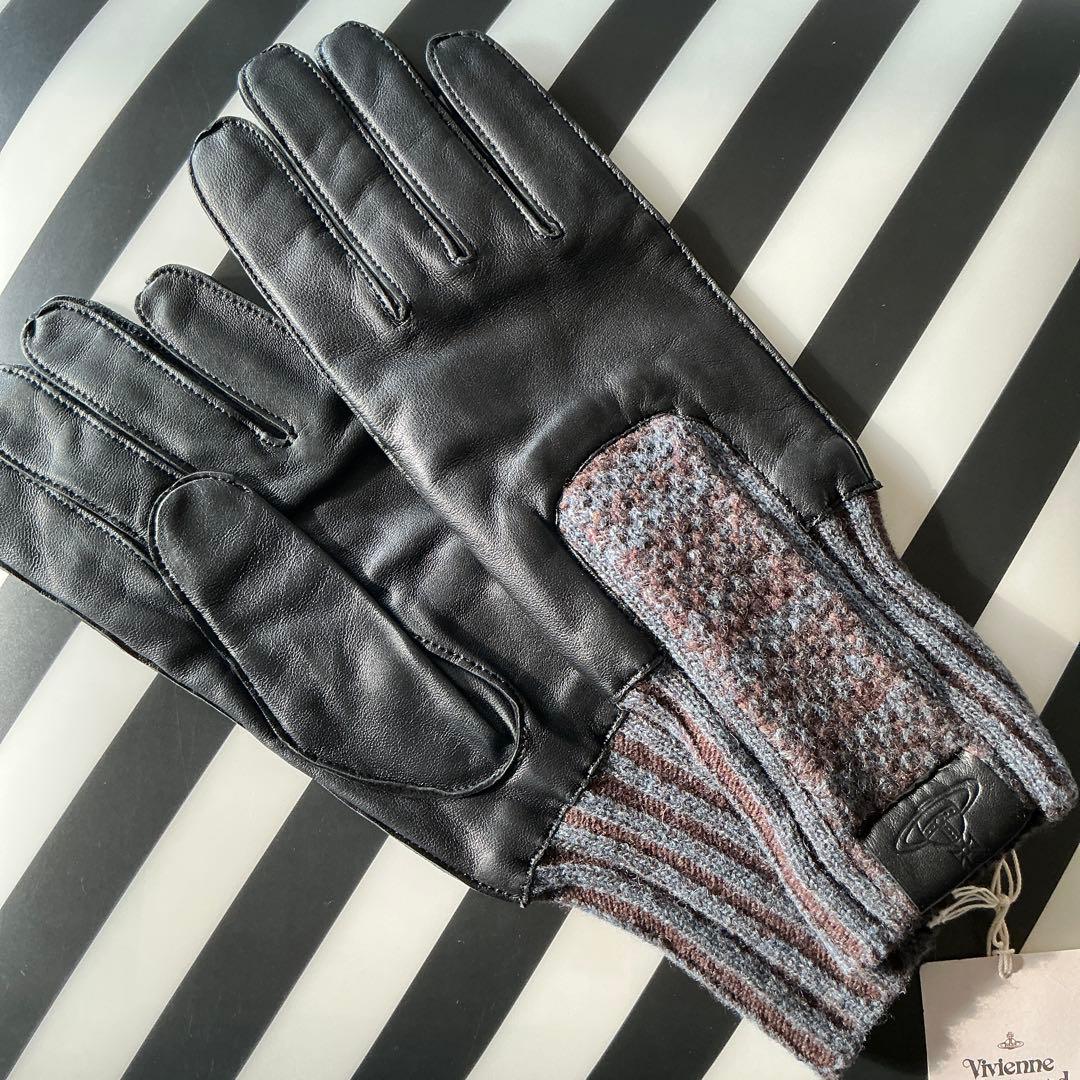 Vivienne Westwood レザー&ニット手袋　新品タグ付き