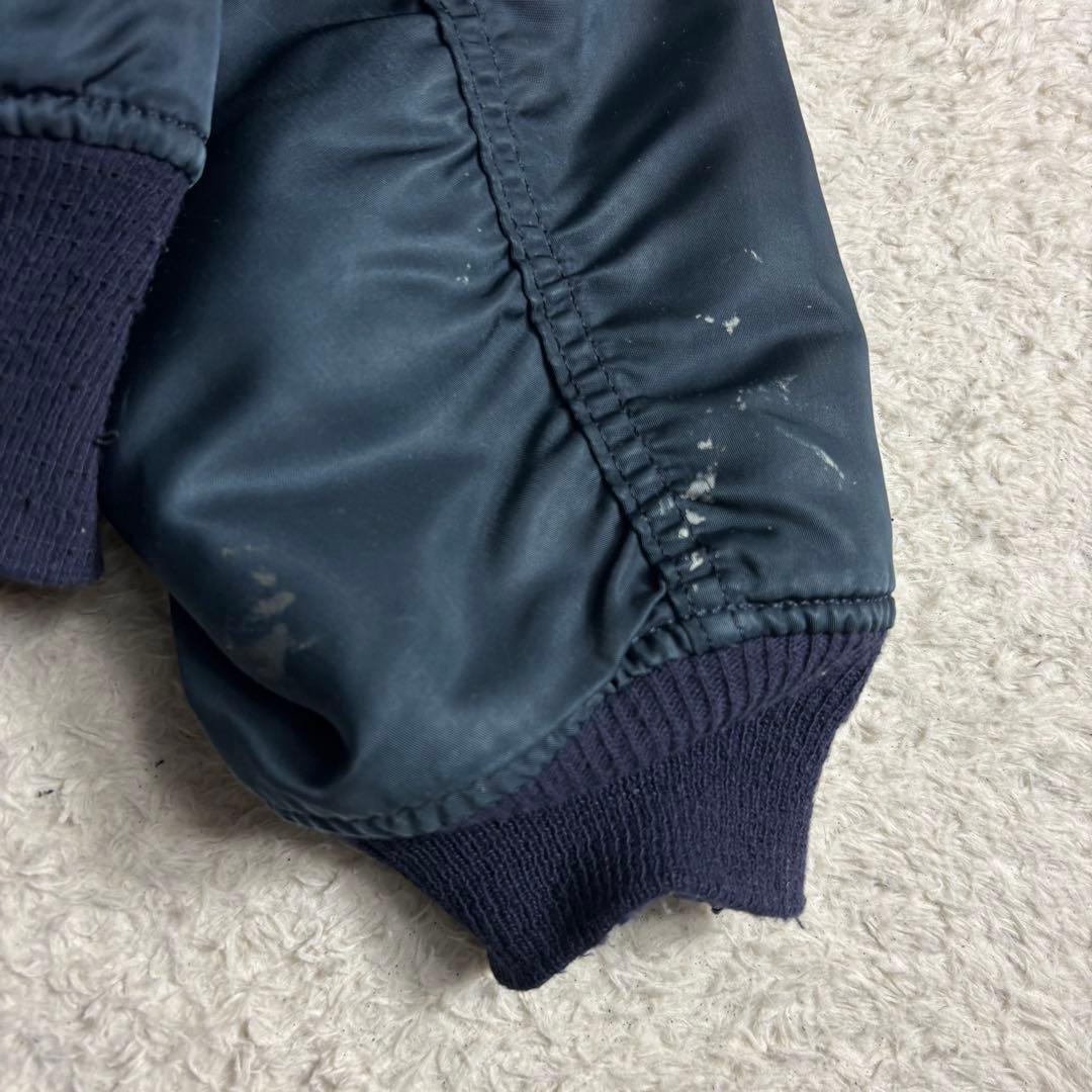 70s USA製 ALPHA MA-1 MIL-J-8279J ネイビー 米軍