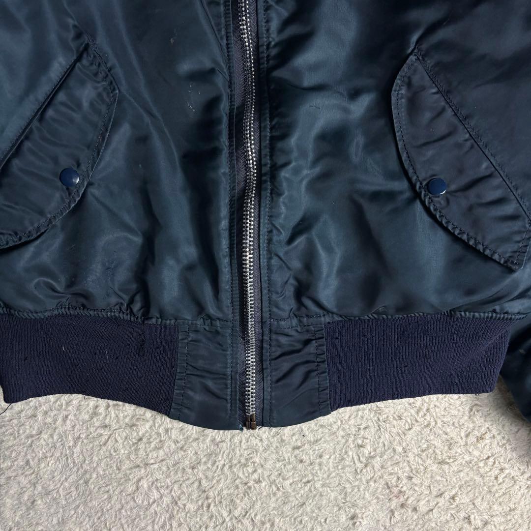 70s USA製 ALPHA MA-1 MIL-J-8279J ネイビー 米軍