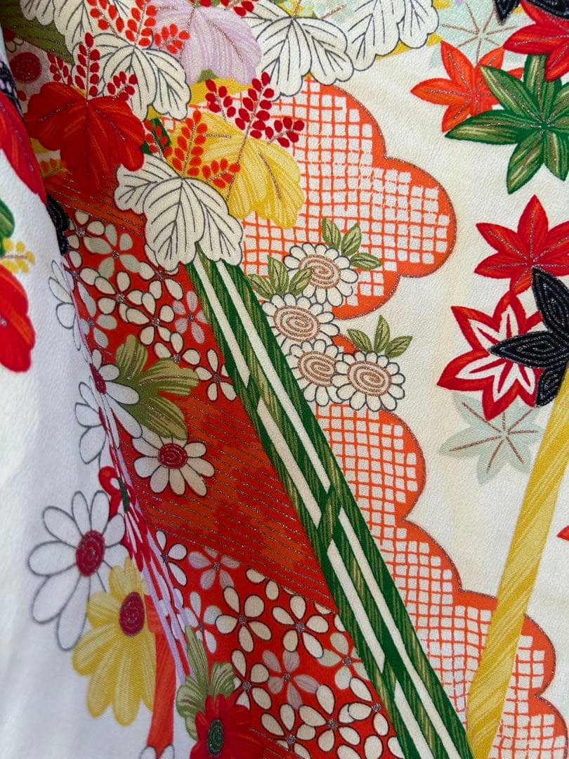 7歳　七五三　十三詣り　正絹着物　身丈152cm帯、帯揚げ、帯締め　しごき