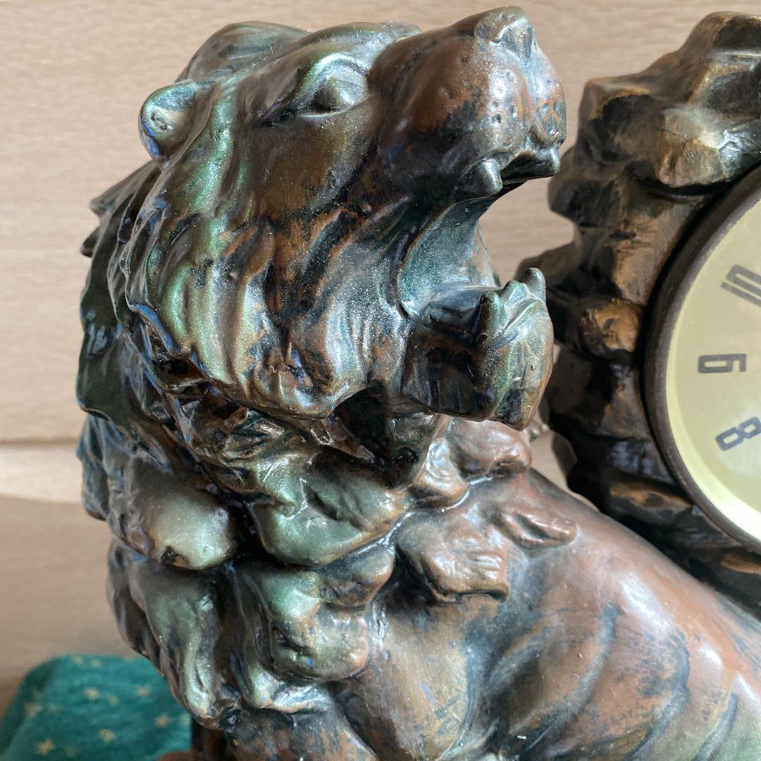 置き時計　銅？ゼンマイ式　MEIKO 彫刻　チックタック