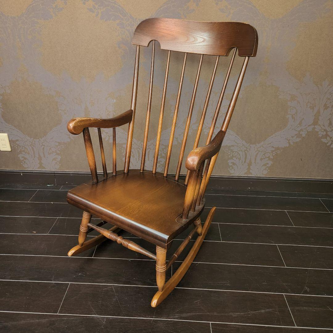 飛騨産業　キツツキ　ブラウン 木製　ロッキングチェア　ヴィンテージ