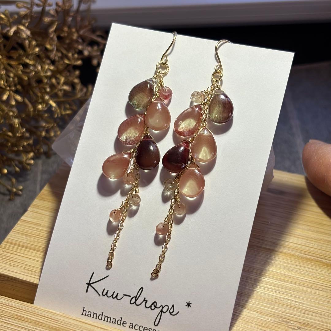 アンデシン✴︎14kgf揺れるピアスP289