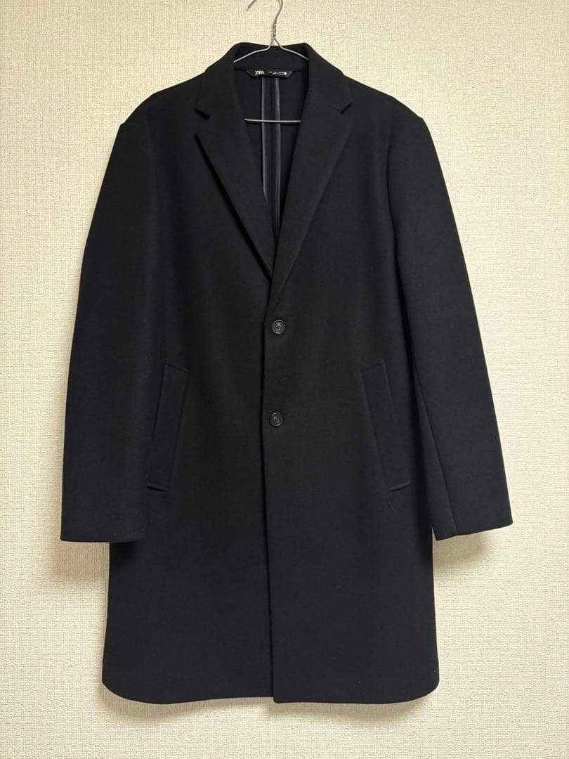 美品 ZARA ロングコート L ブラック