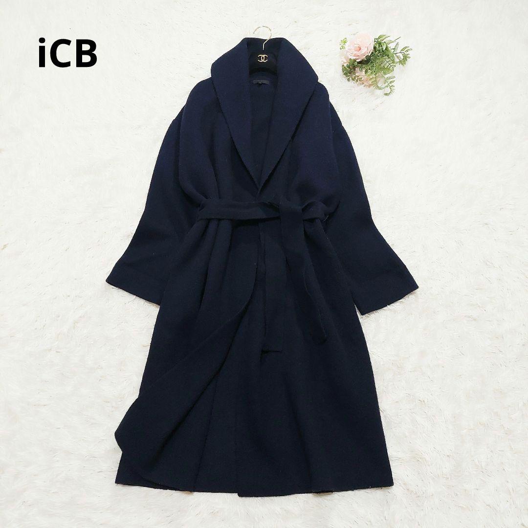 iCB ウール ニット カーディガン ガウンコート ベルト