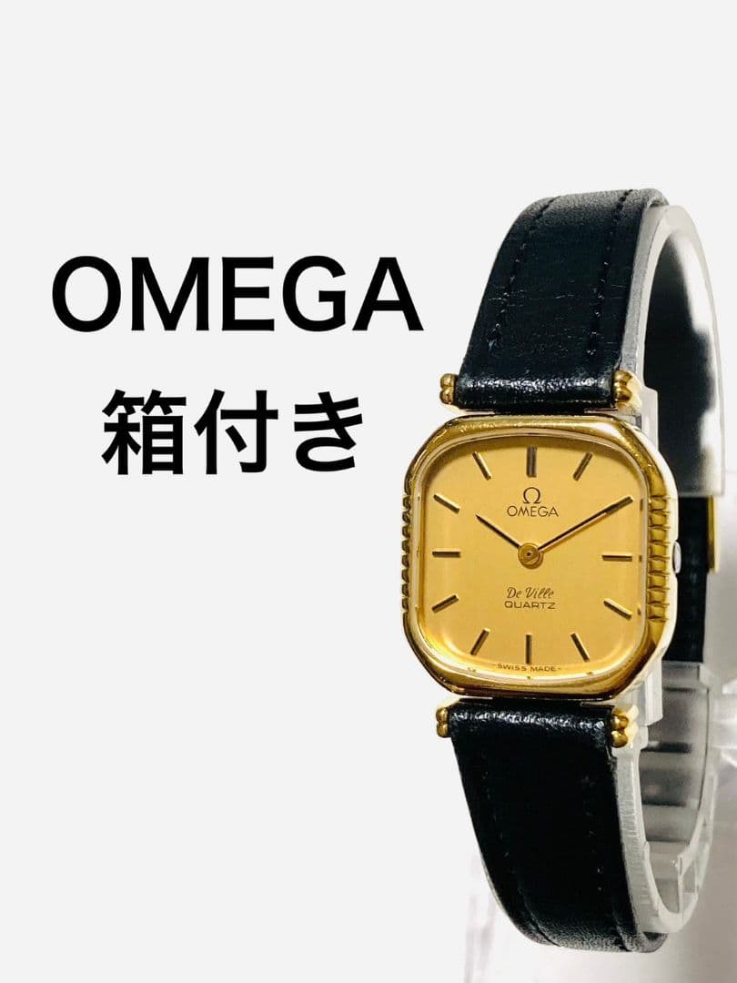 美品！　OMEGA オメガ　デビル　純正革ベルト　プッシュ式　レディース腕時計