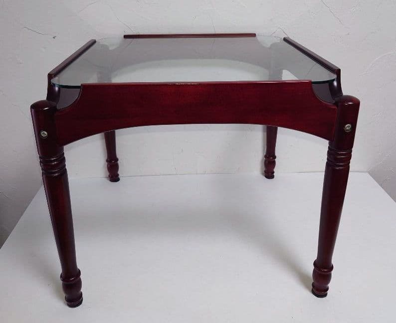 ガラステーブル 木製脚 コーヒー珈琲テーブル サイドテーブル 机 ちゃぶ台 座卓