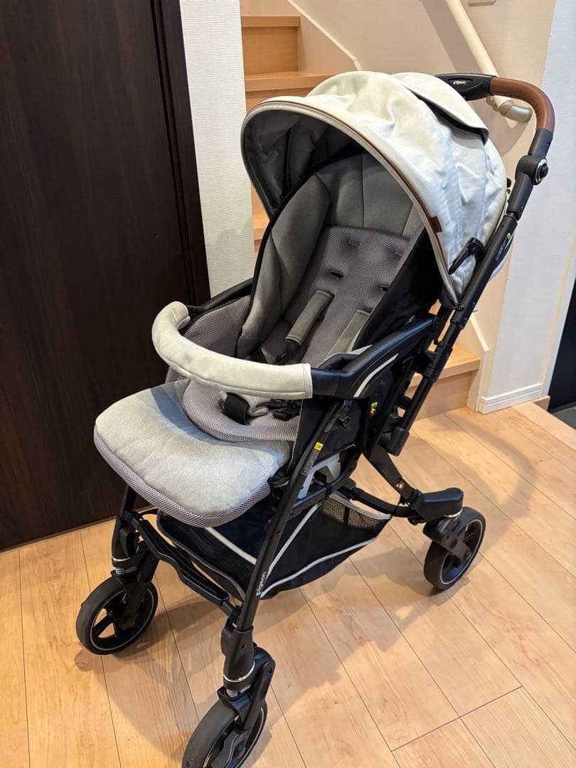 ピジョン　ベビーカー　ノートアール　専用レインカバー付　説明書あり