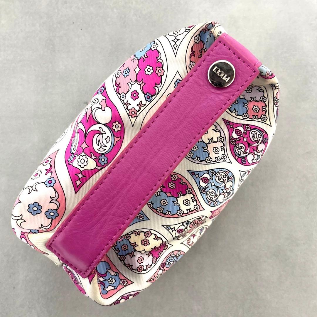 美品✨エミリオプッチ ポーチ ミニハンドバッグ 総柄 ナイロン ピンク