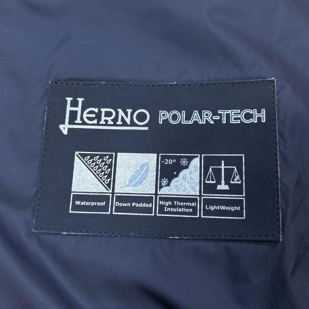 HERNO ヘルノ ポーラテック ダウンベスト 38 M相当 ネイビー 紺