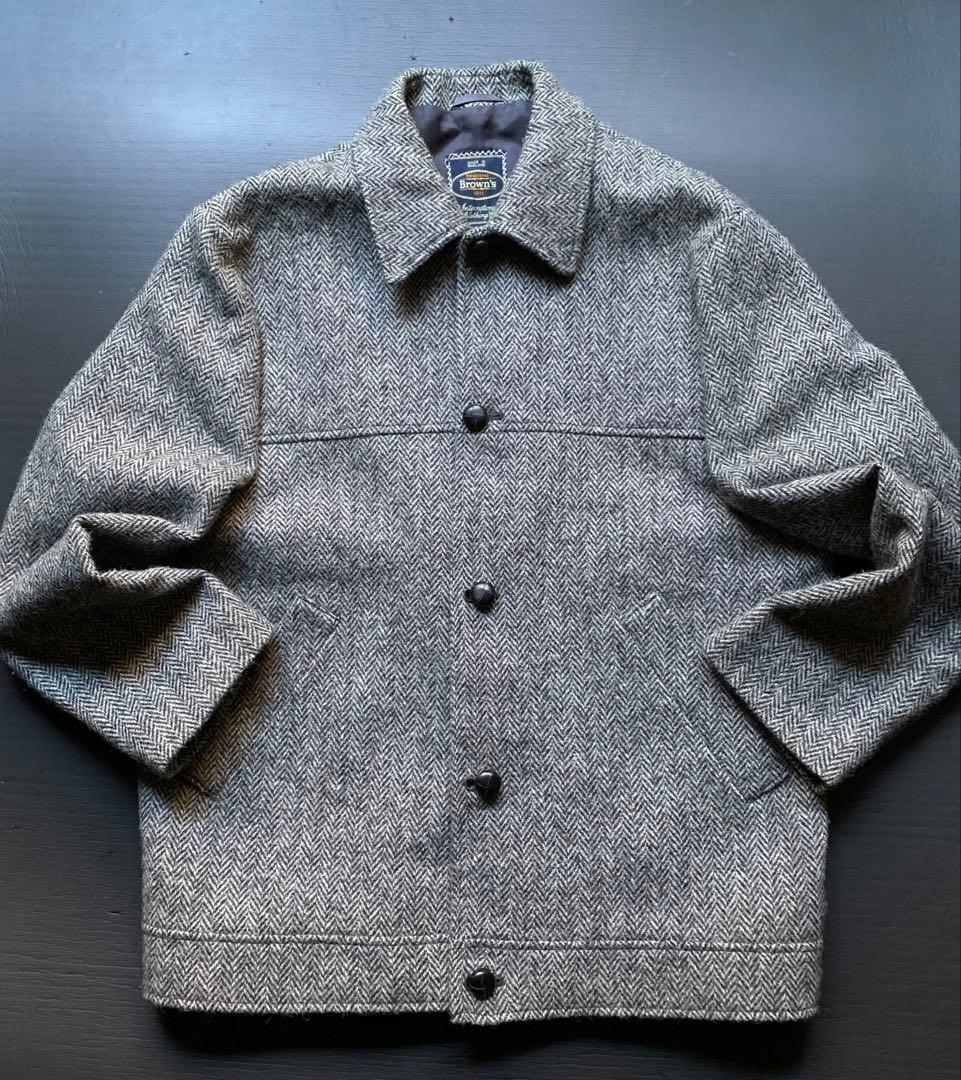 Brown’s ヘリンボーンジャケット　ハリスツイード生地の英国製　カスタム品