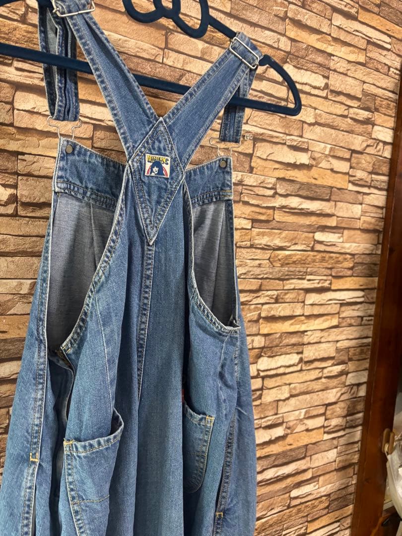 Hysteric ロゴ刺繍デニムサロペット ブルー