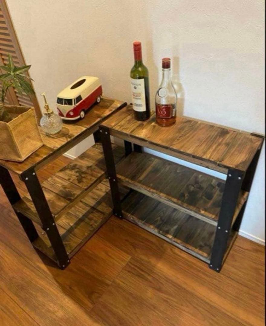 超メルカリ市限定価格　アイアン風3段ラック　ブルックリン　インダストリアル