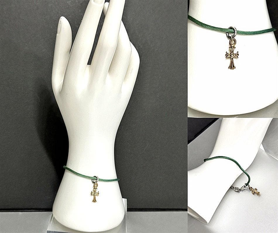 国内 ギャラ付き　クロムハーツ　KZ ブレス　CH クロス　コード　エメラルド