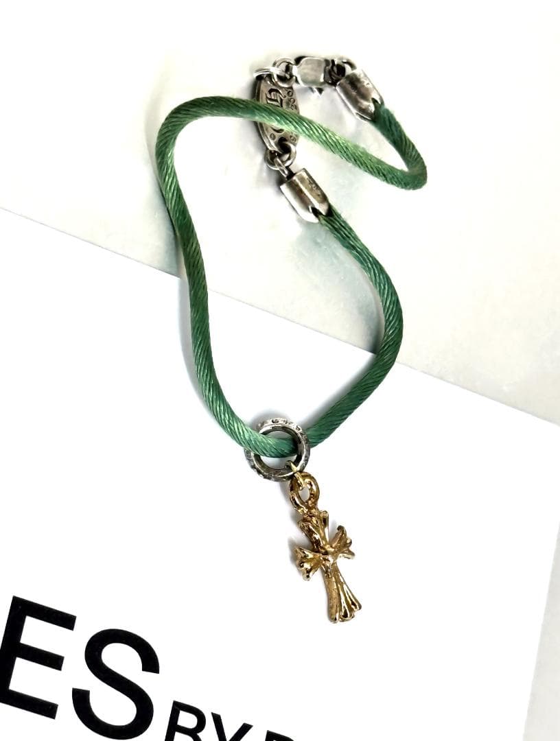 国内 ギャラ付き　クロムハーツ　KZ ブレス　CH クロス　コード　エメラルド