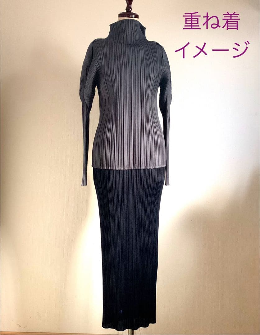 【極美品】PLEATS PLEASE プリーツ　モックネック　3 グレー系　長袖