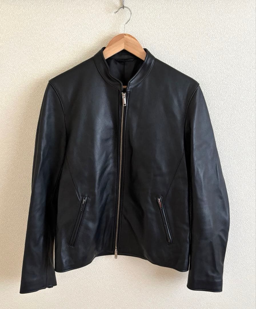 STUDIOUS シングルライダースジャケット ブラック サイズ4 羊皮