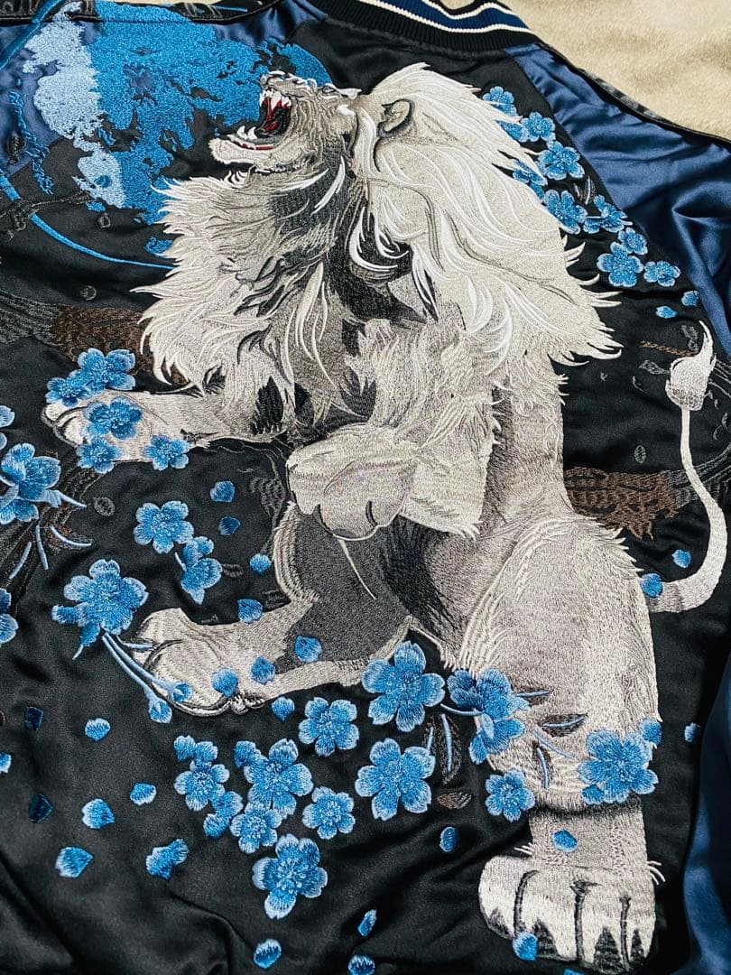 未使用 SKAJAN ライオン 限定 スカジャン unisex 美品 navy