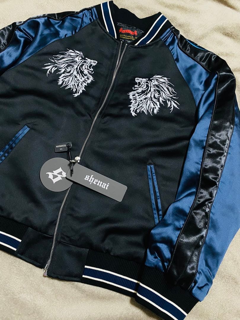 未使用 SKAJAN ライオン 限定 スカジャン unisex 美品 navy