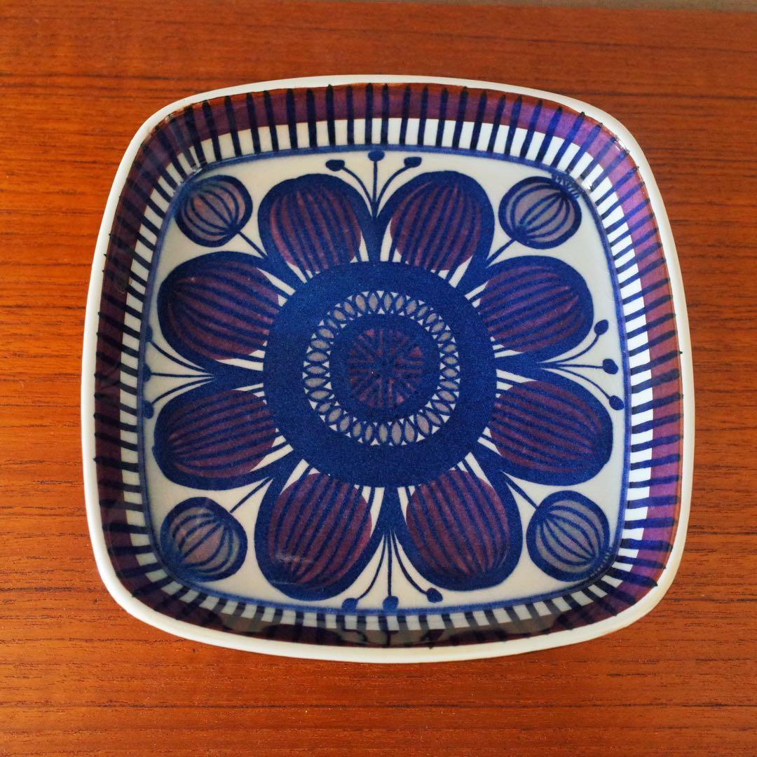 ロイヤルコペンハーゲン／角皿／花／紫フラワー／デンマーク北欧ヴィンテージ食器