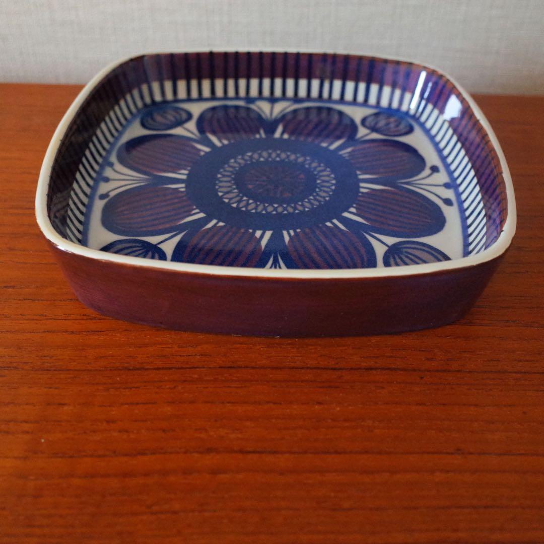 ロイヤルコペンハーゲン／角皿／花／紫フラワー／デンマーク北欧ヴィンテージ食器