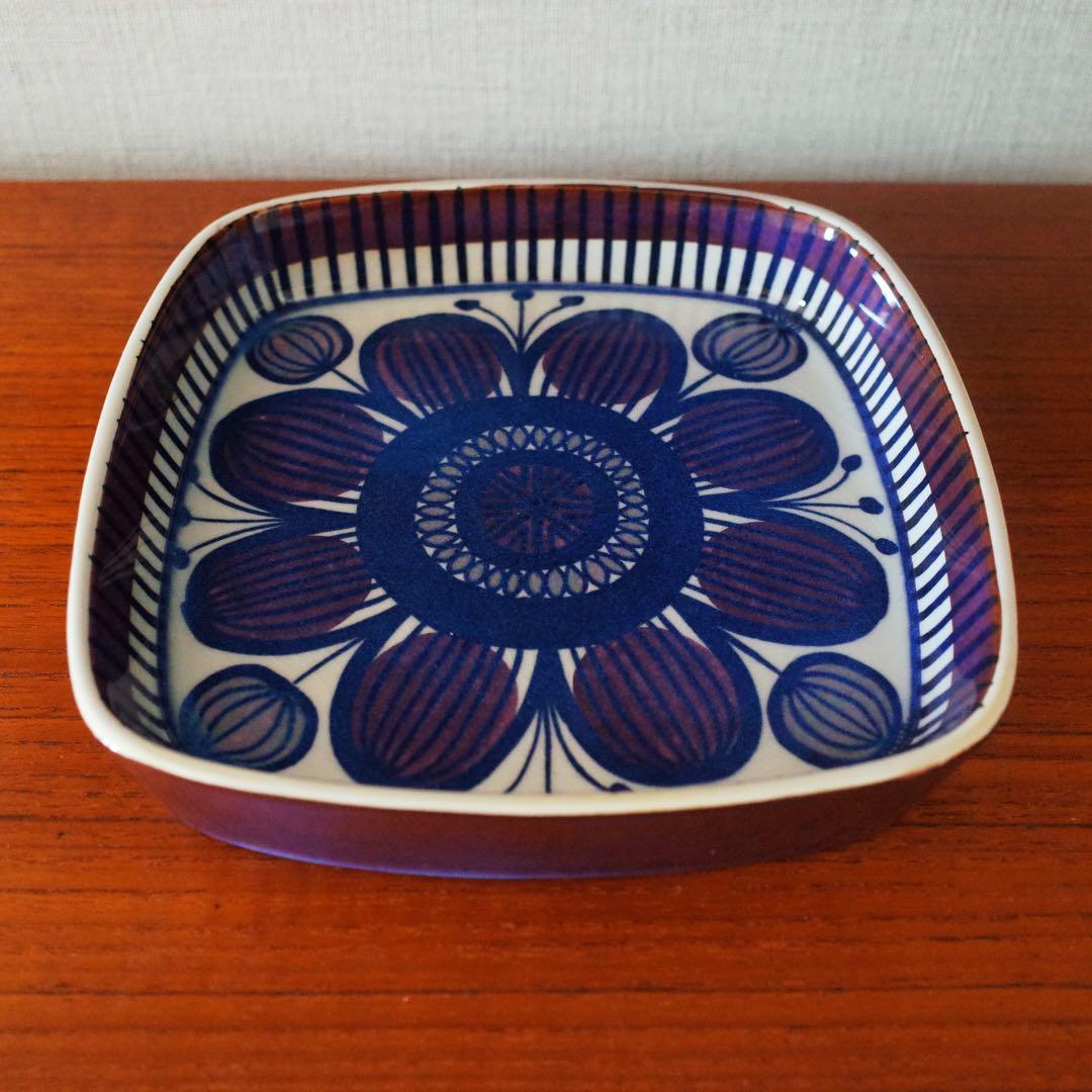 ロイヤルコペンハーゲン／角皿／花／紫フラワー／デンマーク北欧ヴィンテージ食器