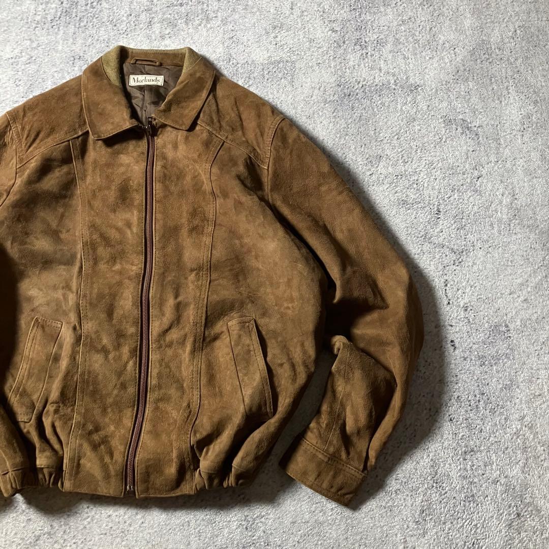 90sスペイン製Morlandsスエードレザージャケットブラウン短丈ブルゾン