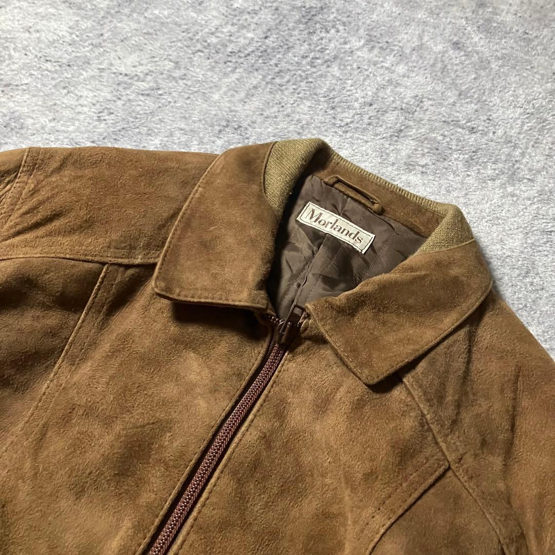 90sスペイン製Morlandsスエードレザージャケットブラウン短丈ブルゾン