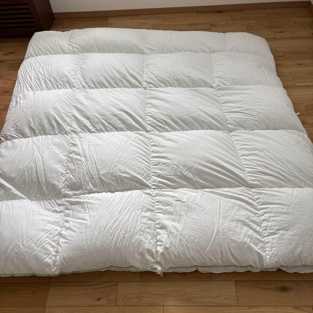 わ*ま様 フランスベッド羽毛布団ダブルサイズ２枚構造掛け布団 ホワイト　シーツカ
