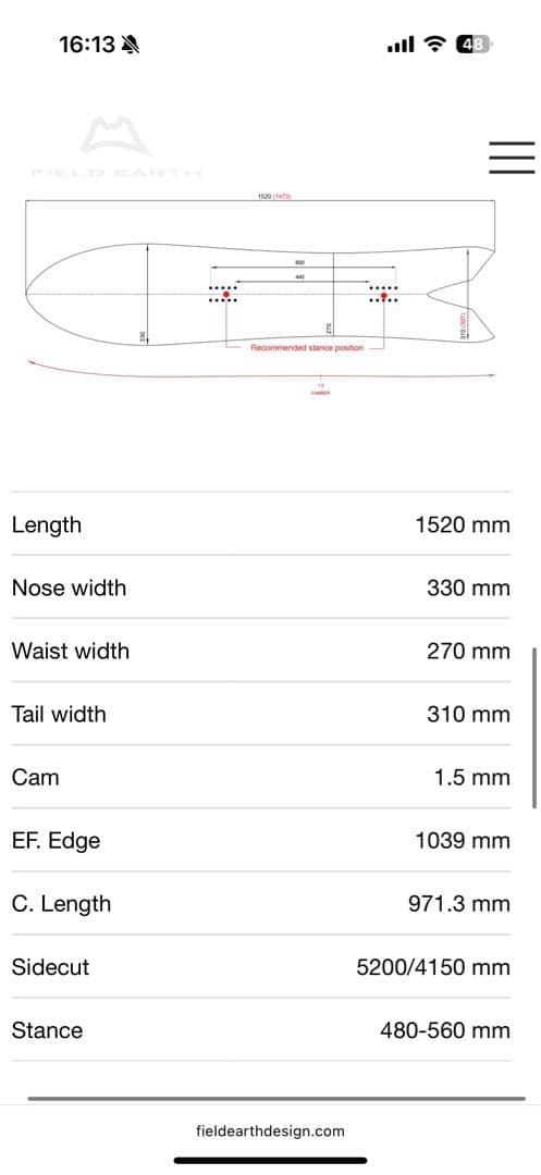 FIELD EARTH F5 23-24 スノーボード　パウダーボード
