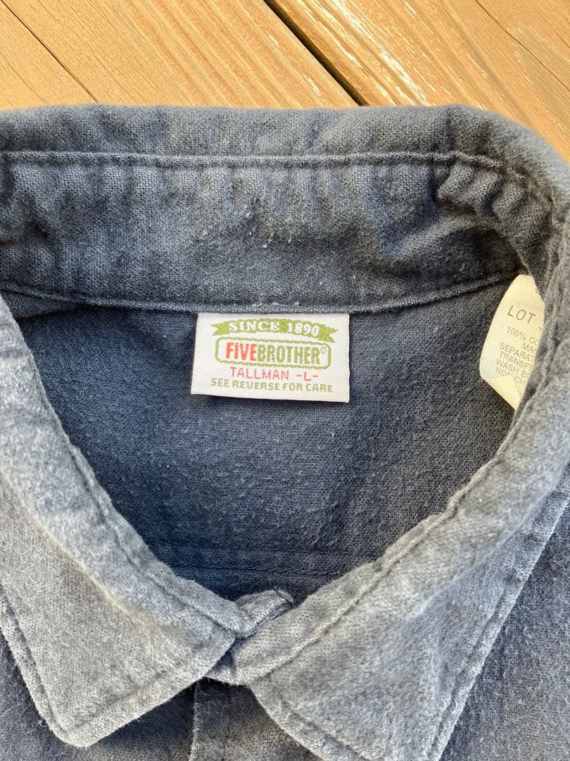 希少！！FIVE BROTHER ネルシャツ ブラック USA製