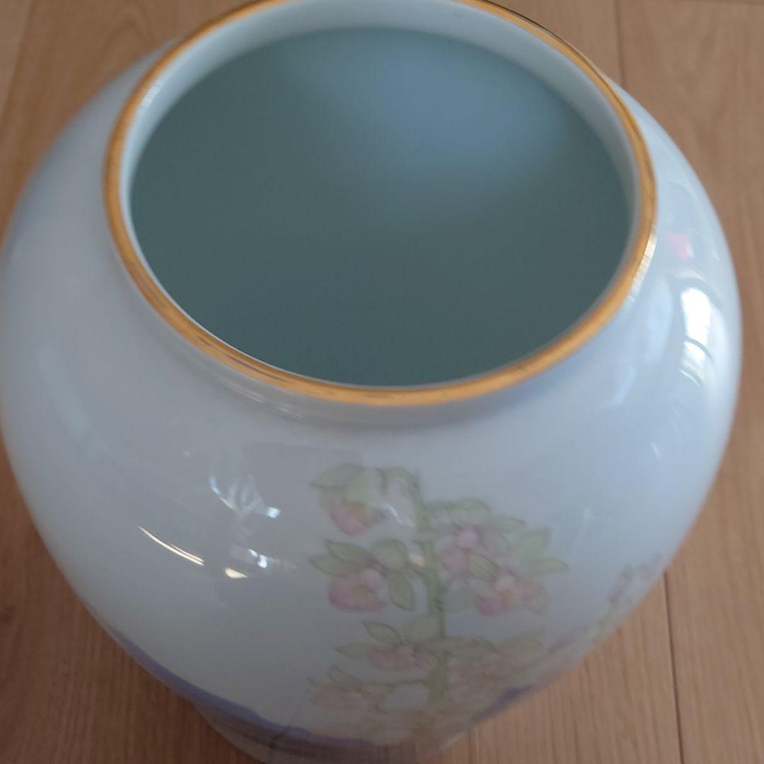 深川製磁　花瓶エビネ蘭