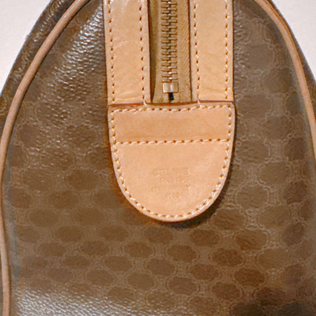 美品　オールドセリーヌ　ボストンバッグ　ハンドバッグ　ブラウン　マカダム柄