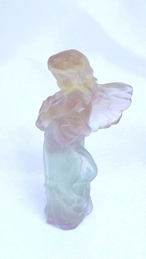 キャンディ フローライト　天使　（小）①　エンジェル　置物　カービング