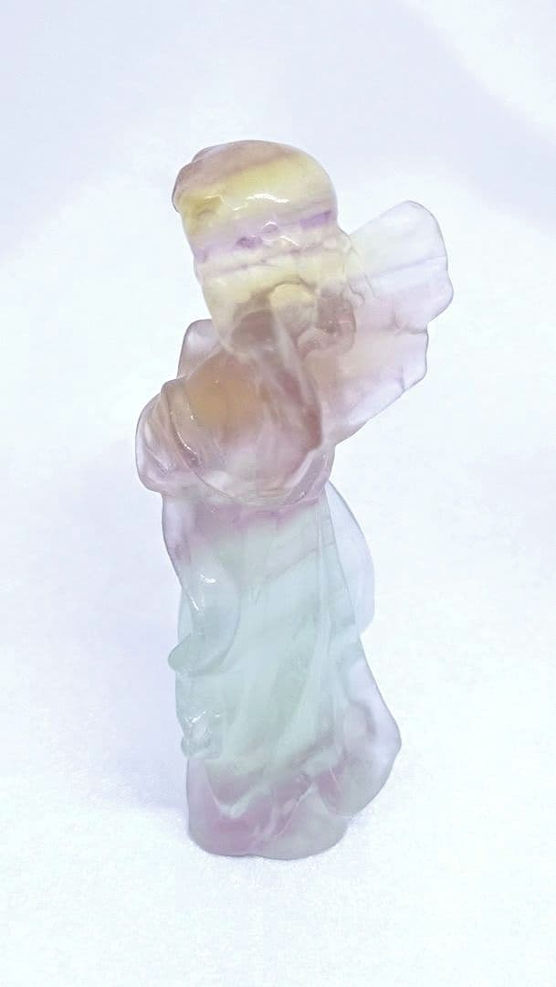キャンディ フローライト　天使　（小）①　エンジェル　置物　カービング