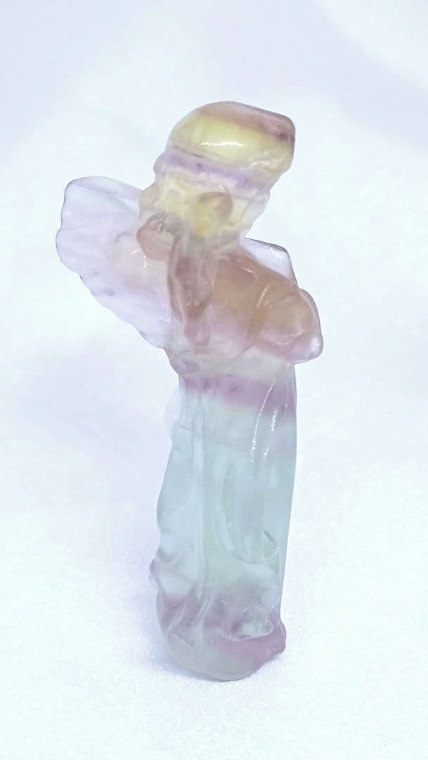 キャンディ フローライト　天使　（小）①　エンジェル　置物　カービング